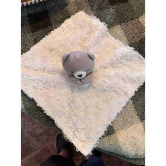 Carter's Other - Carters Just One You Grey Bear Plush Security Blanket Lovey Cream Faux Fur Print